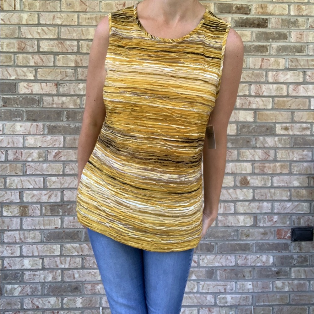 NWT Sleeveless Blouse by Kasper - Mustard Yellow